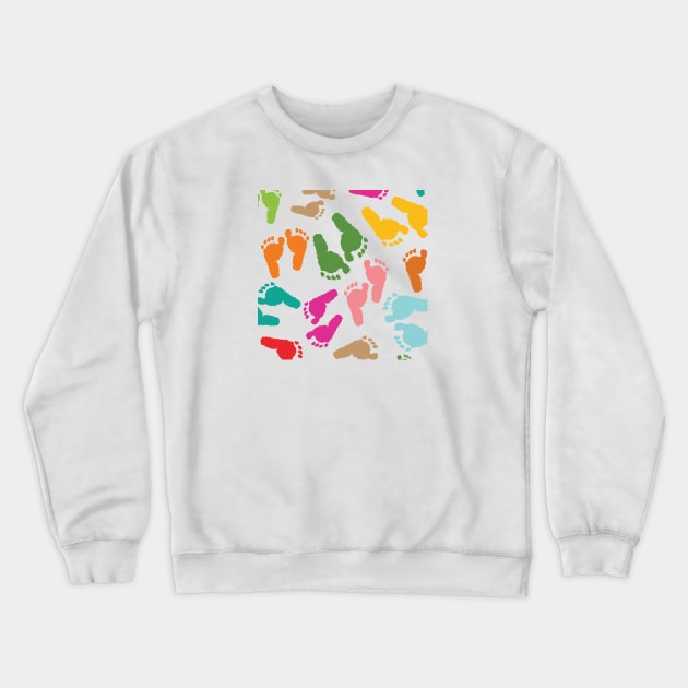 Seamless kids footprints Crewneck Sweatshirt by GULSENGUNEL